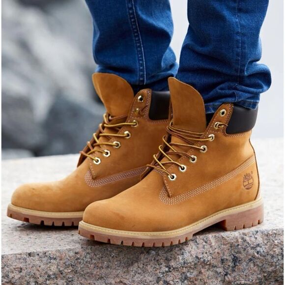 Men’s Timberland 6” Inch CLASSIC Premium BOOTS 10061 Wheat Nubuck NEW Size 8 - Picture 1 of 15